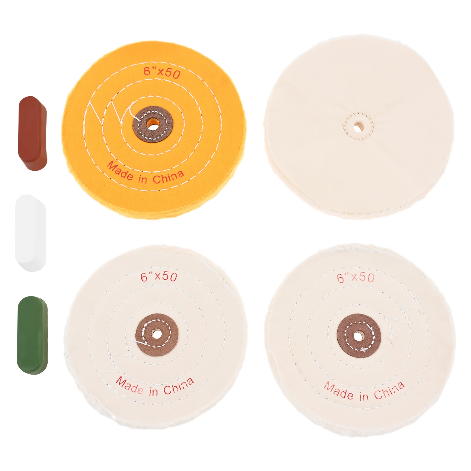 

7 шт./компл. 6-дюймовые абразивные полировальные круги с набором полировальных составных материалов, пригодные для очистки настольной шлифовальной машины, ремонта, резки