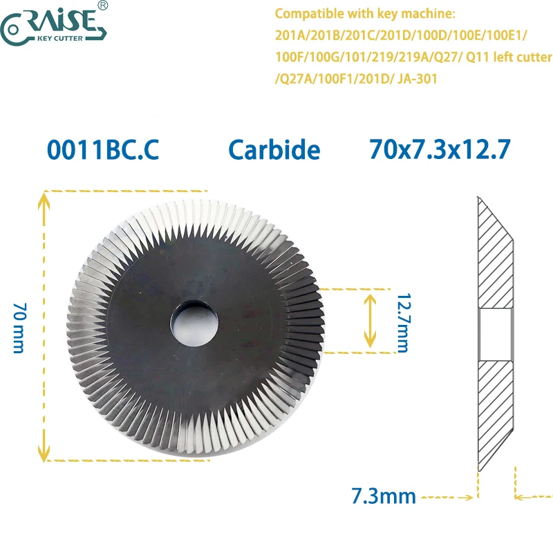 RAISE Cutter 0011 70x7.3x12.7 for WENXING Q27 100D 100E 100F 201 Q11 219 Key Machine