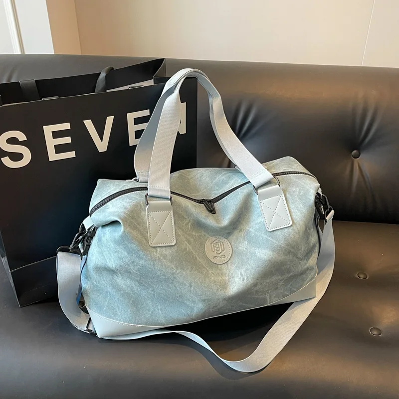 Ins Style Tie dye Duffel Bag Beige Large Capacity Weekend Travel Bag Gym Sports Handbag Detachable Shoulder Strap Overnight Bag