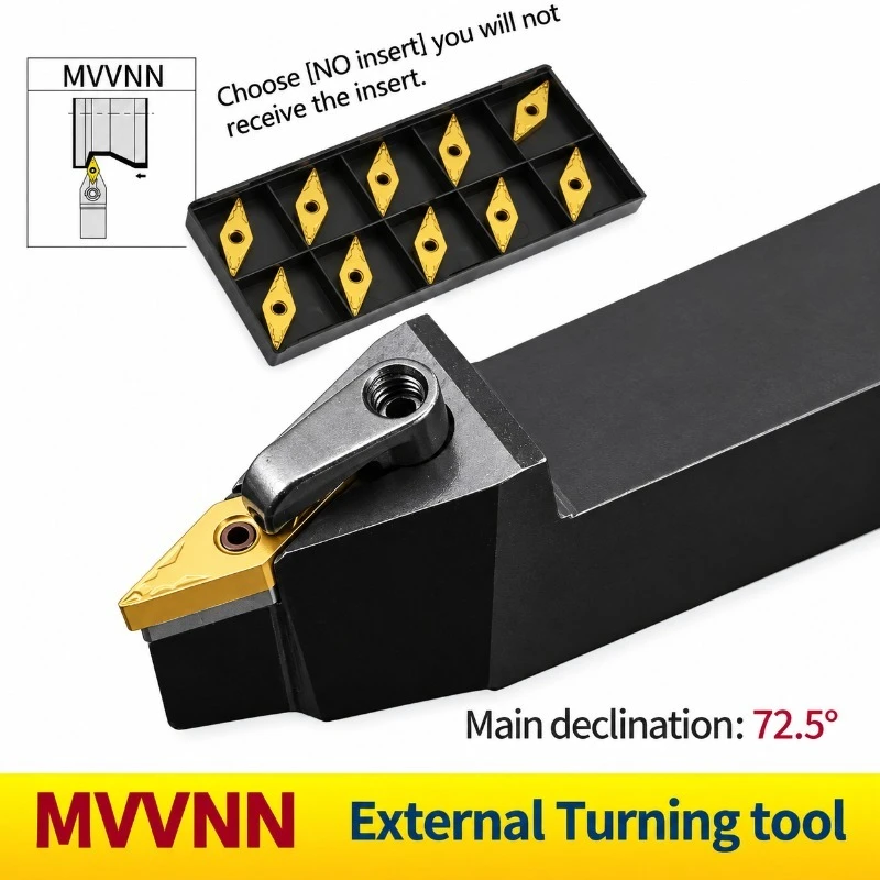MVVNN2020K16/MVVNN1616K16/MVVNN2525M16 External Turning Tool Holder for VNMG Carbide Inserts CNC Lathe Cutting Tool Set