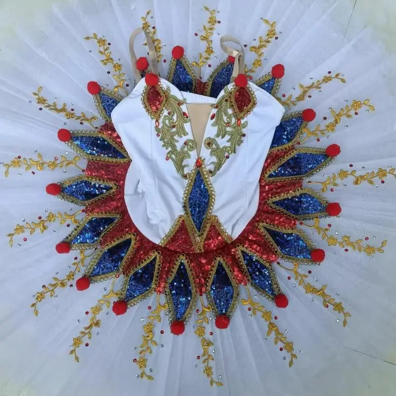 Joker jupe de Ballet pour enfants Costume Tutu de Ballet professionnel Clown Repertoire blanc bleu robe de compétition jupe Tutu adulte