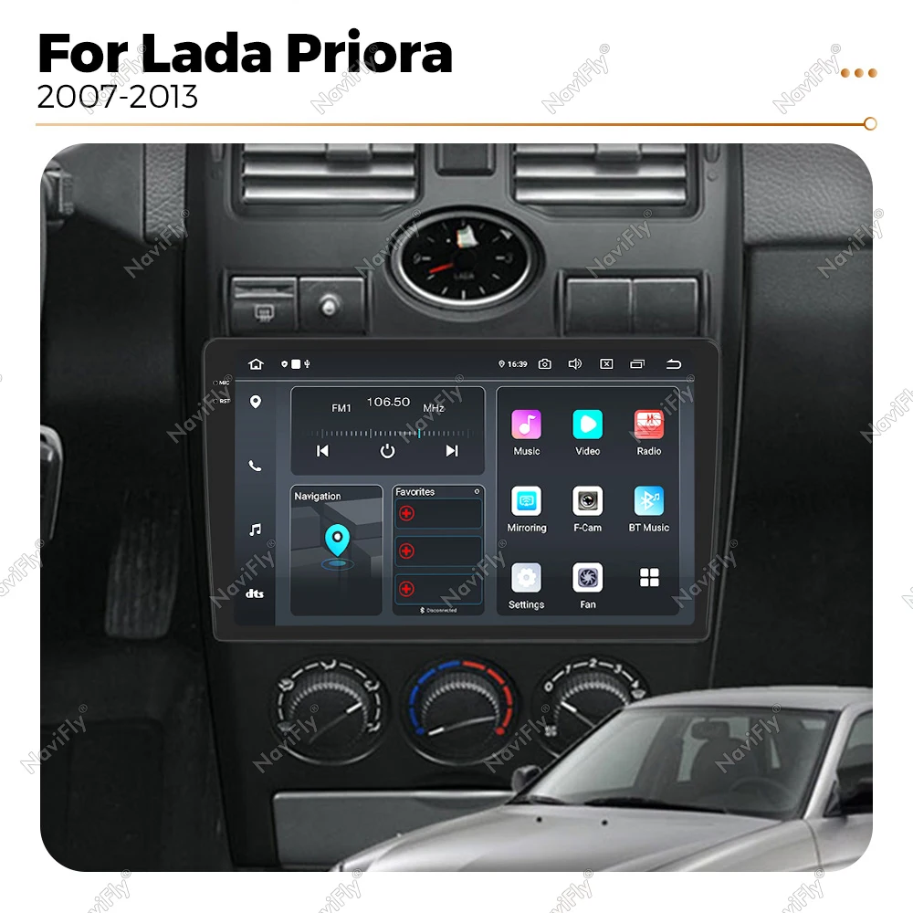 2K QLED Android 14 Carplay 4G WIFI BT Car Radio For LADA Priora 2007-2013 Car Intelligent System Multimedia Player GPS Navi 2DIN