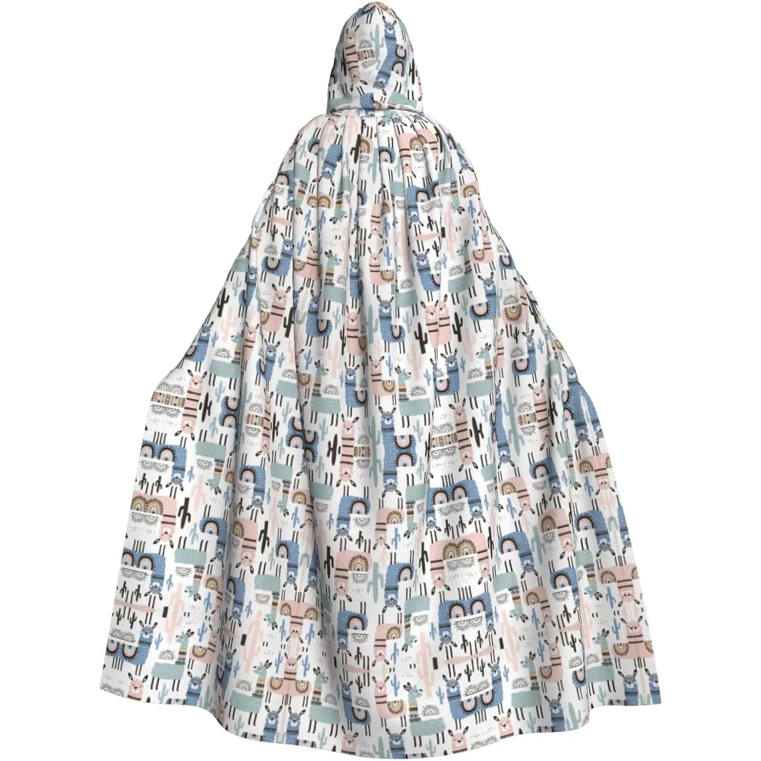 

Лама Альпака с принтом кактуса, накидка с капюшоном для взрослых, карнавальная праздничная накидка, халат для косплея, костюм для вечеринки, готический карнавал