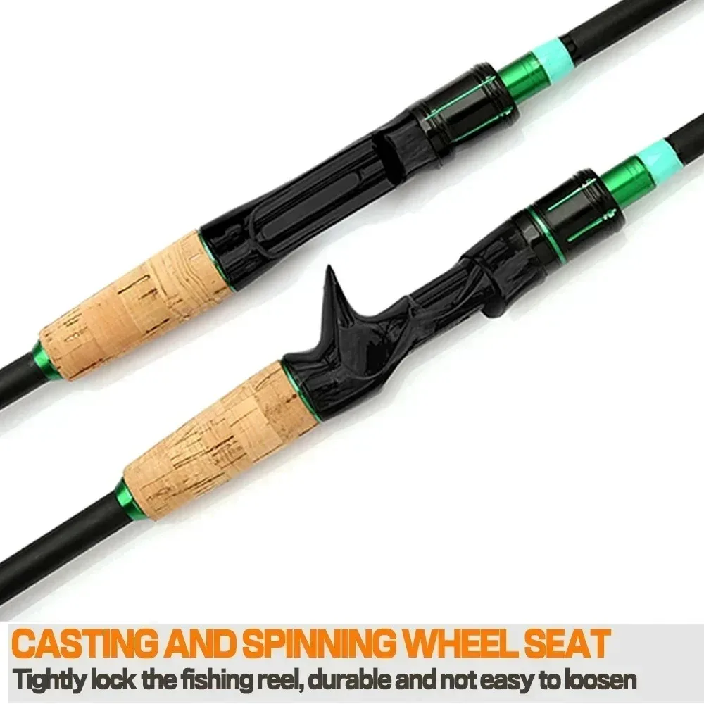 4 أقسام ألياف الكربون قصبة صيد خشبية 1.65 متر/1.8 متر/2.1 متر الغزل الصيد رود الصب الصيد رود الغزل الجليد الشتاء الصيد