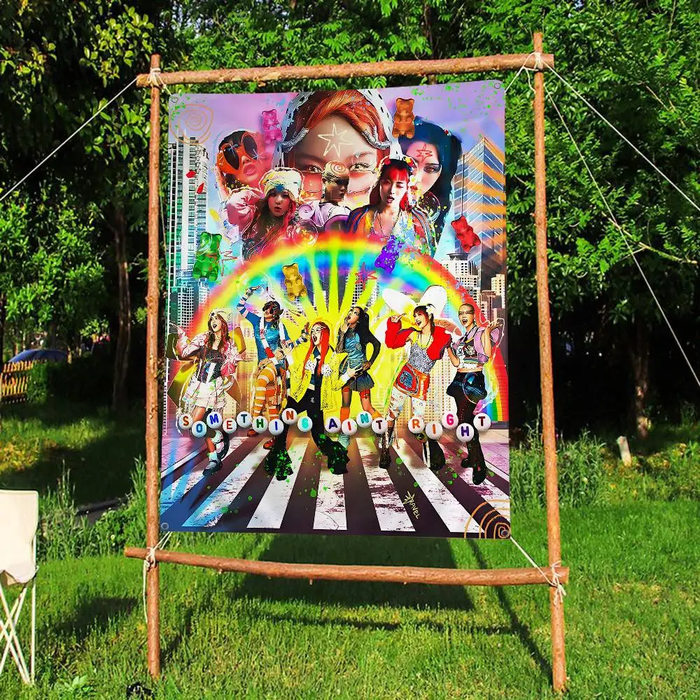 Kpop XG Group Family Gatherings Outdoor Atmosphere Flags Camping Decorations Banners