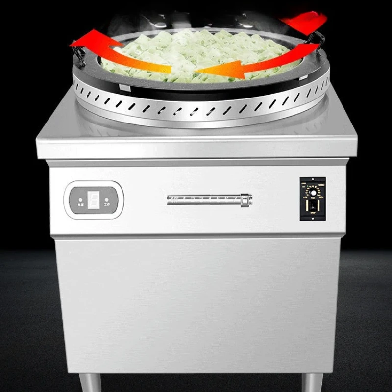 Rotating electric heating frying oven, frying dumplings, pan sticker, raw frying buns, scones, pancake machine, gas