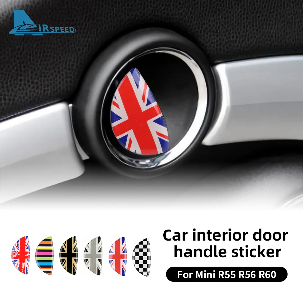 

AMBERMILE for Mini Cooper R56 R55 R60 R61 Countryman 3D Epoxy Car Interior Door Handle Cover Stickers Accessories Car Styling