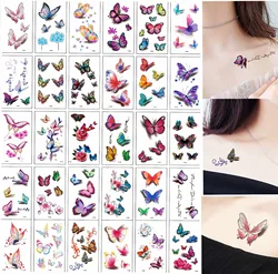 Novo 30 pçs borboleta tatuagem adesivos para crianças tatuagens à prova dwaterproof água para crianças tatuagem falsa temporária dicas de tatuagem feminina zs314