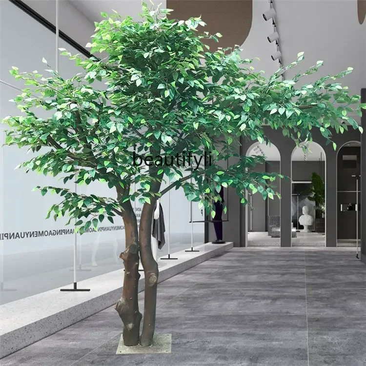 Fake Trees Simulation Banyan Tree Decorative Large Green Plants Ground Floriculture Wish Pachira Macrocarpa