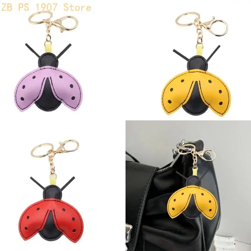 

Ladybeetle Design Faux Leather Keychain Lightweight Permanent Accessory For Keys Bags 55KA