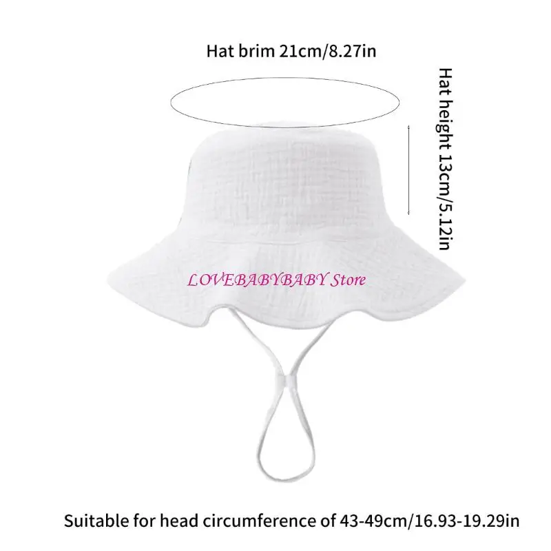 2pcs/set muselina baby sun gat upf50+ cubo cubo ancho correa barbilla ajustable para niñas para niños verano esencial 4xbc