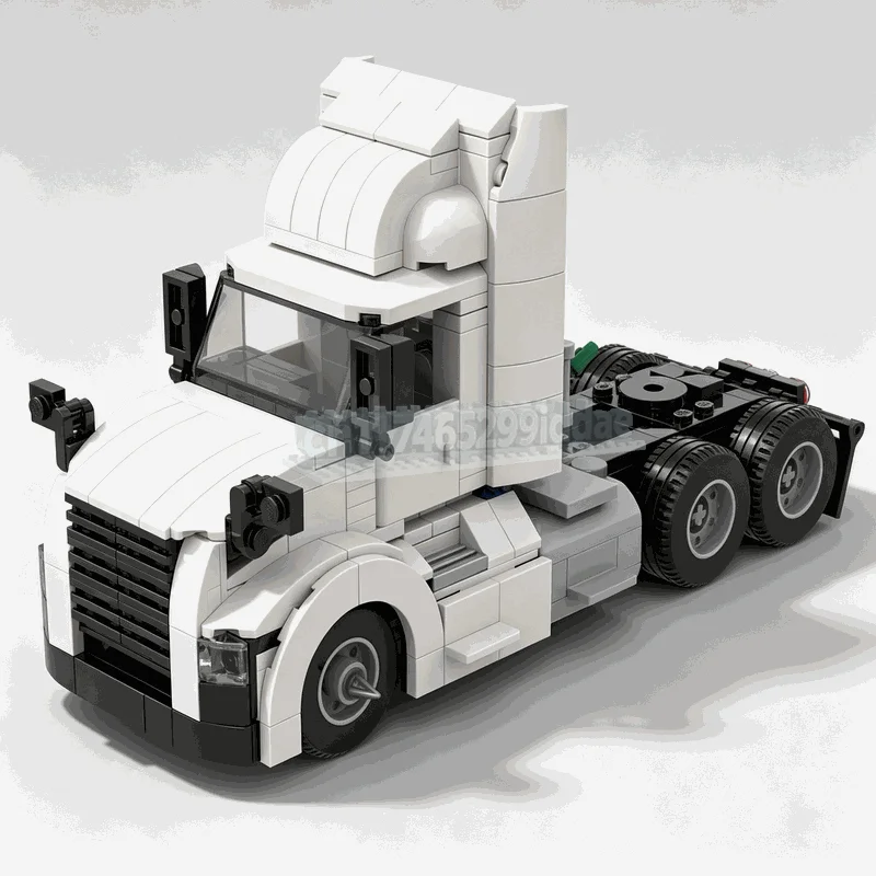 438PCS Day Cab Container Hauler Truck Building Blocks Heavy Transport Vehicle Model DIY Assembly Creative Display Festival Gift