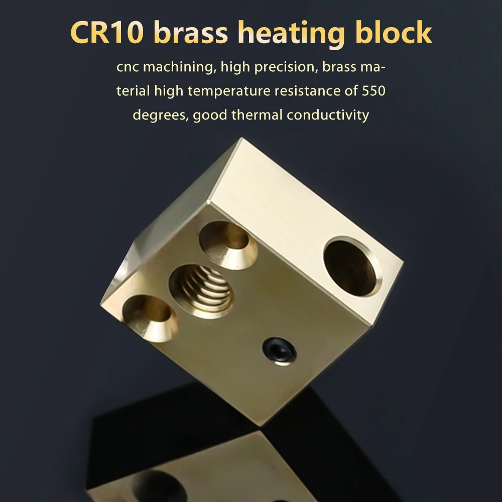 CR 10-platerowany miedziany blok grzewczy Mosiężny blok grzewczy do CR10 Ender 3 Hotend MK8 Wytłaczarka dyszy CR-10S Blok grzewczy J-head Hotend — zdjęcie produktu 3