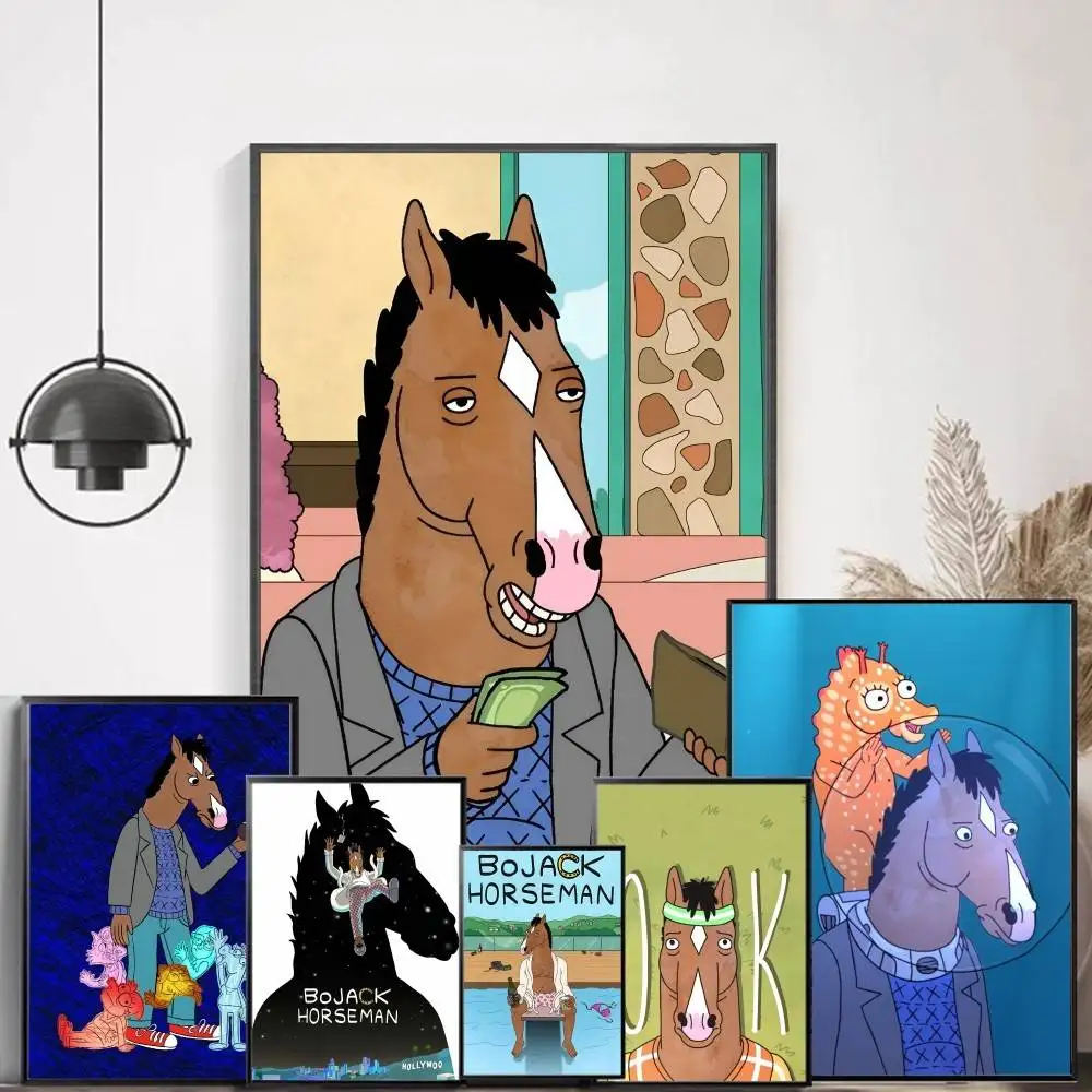 BoJack H-Horseman Poster Good Quality Prints and Posters Vintage Room Bar Cafe Decor Home Decor
