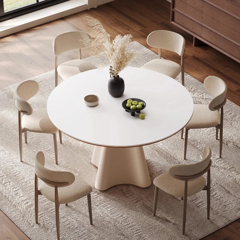 

Chair Round Dining Table Modern White Design Living Room Dining Table Seats Indoor Conjuntos De Sala De Jantar Home Furniture