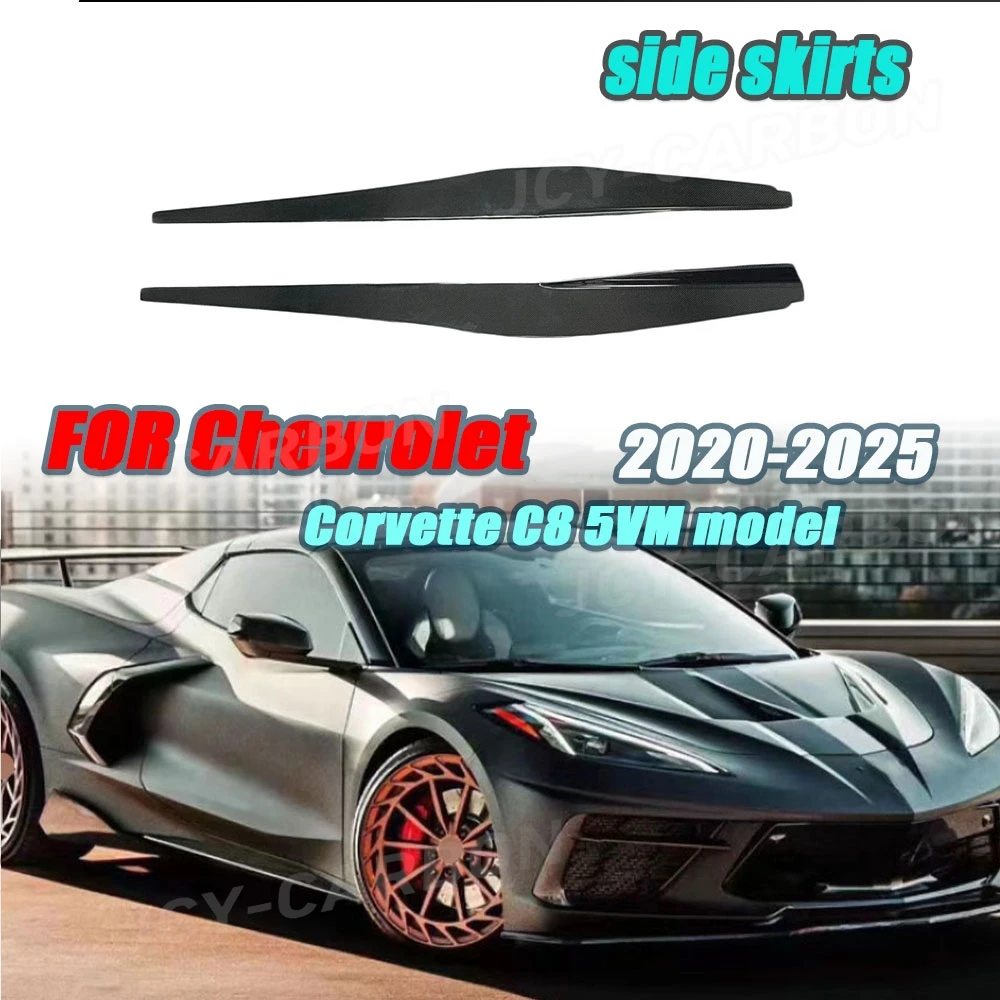 

JCYECF For Chevrolet Corvette C8 2021-2023 Carbon Fiber FRP Black Side Skirts Extension Accessories Car Styling Side Skirts