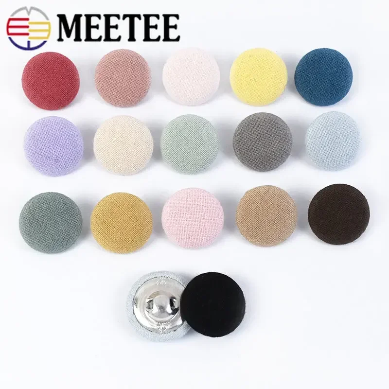 Meetee-Bouton de Tige Recouverte Colorée, Coupe-Vent pour Manteau, Veste, Sac, Couture à la Main, Accessoires de Vêtement, 20 ou 50 Pièces, 18-28mm