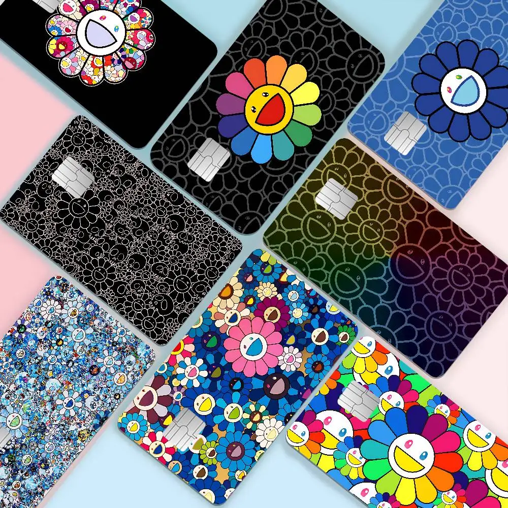 Cute T-Takashi Flowers M-Murakami Game Anime Sticker Film Skin Cover Case for Small Large No Chip Debit Credit Card Front Side