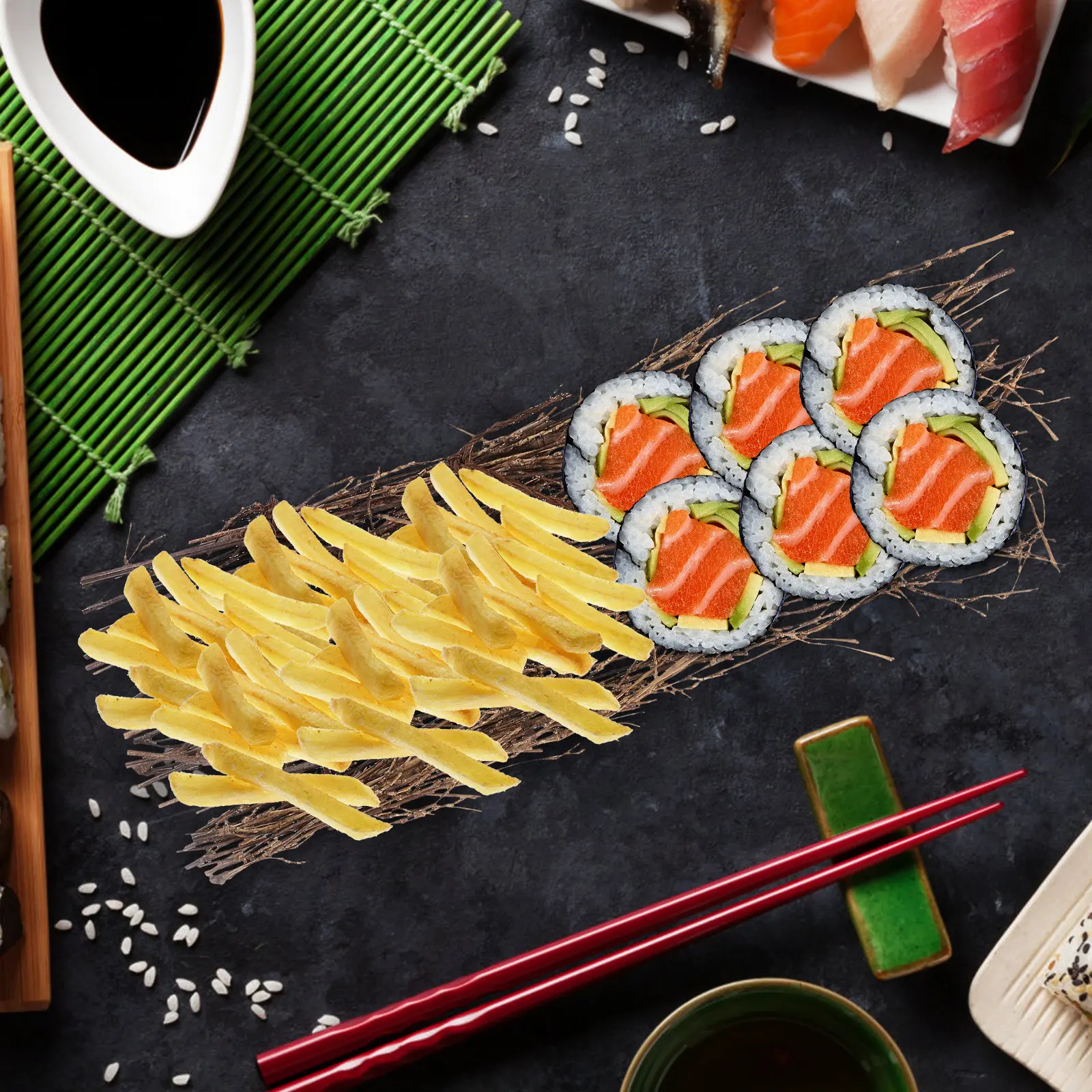 3 قطع من صواني السوشي المصنوعة - مراجعة Sushi Mat Bamboo وسعره