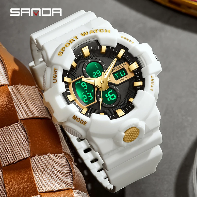 SANDA Sports Men's Watches Luxury Military Quartz Electronic Watches Shockproof Waterproof Digital Wristwatch Relogio Masculino