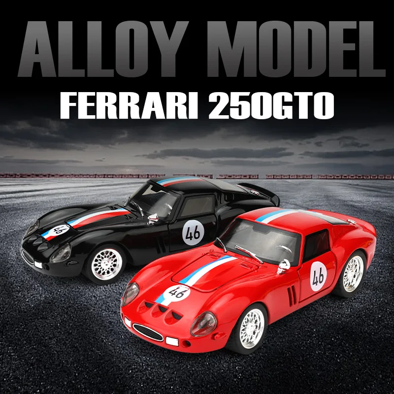 

Масштабная модель автомобиля Ferra 250 GTO 1:32, изысканная имитация, из сплава, со светом и звуком, классический винтажный спортивный автомобиль, коллекционный предмет декора и подарок