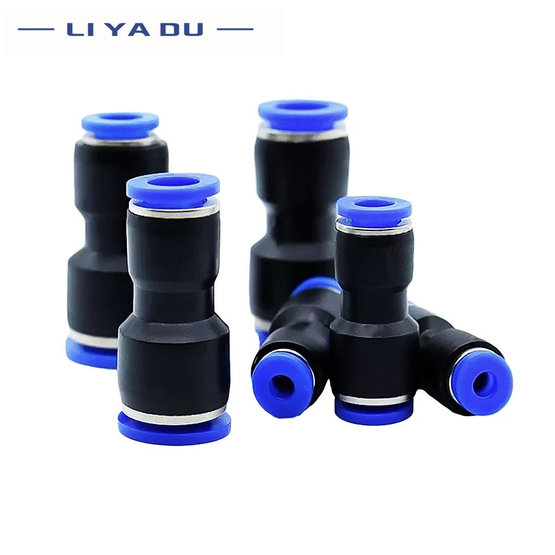 50/100PCS PV PU Pneumatic Fittings Water Pipe Connector Tube Air Hose Quick Couplings Release joint 4/6/8/10/12/16mm push in