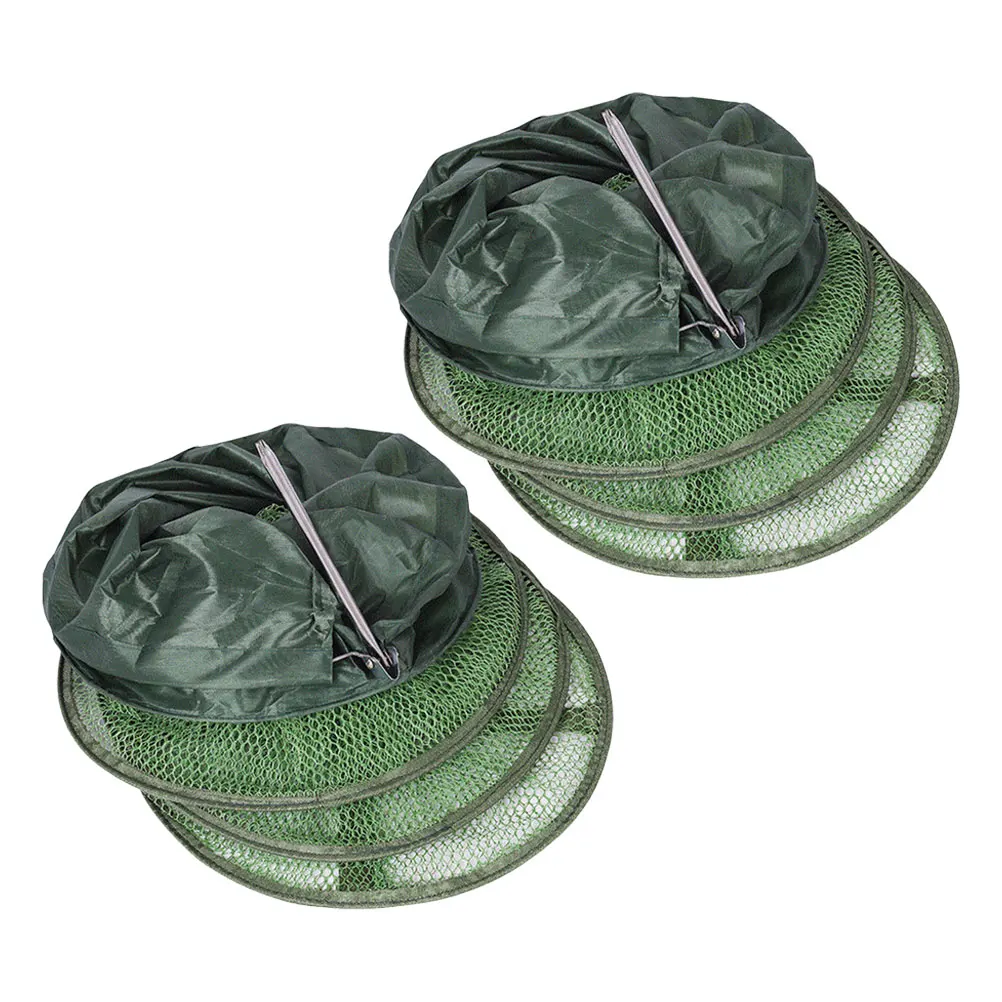 

2pcs Fishing Bag Guard Foldable for Crabs Shrimp Kayak Fishing Basket Kayak Mesh Fish Basket Stainless Ground Forks