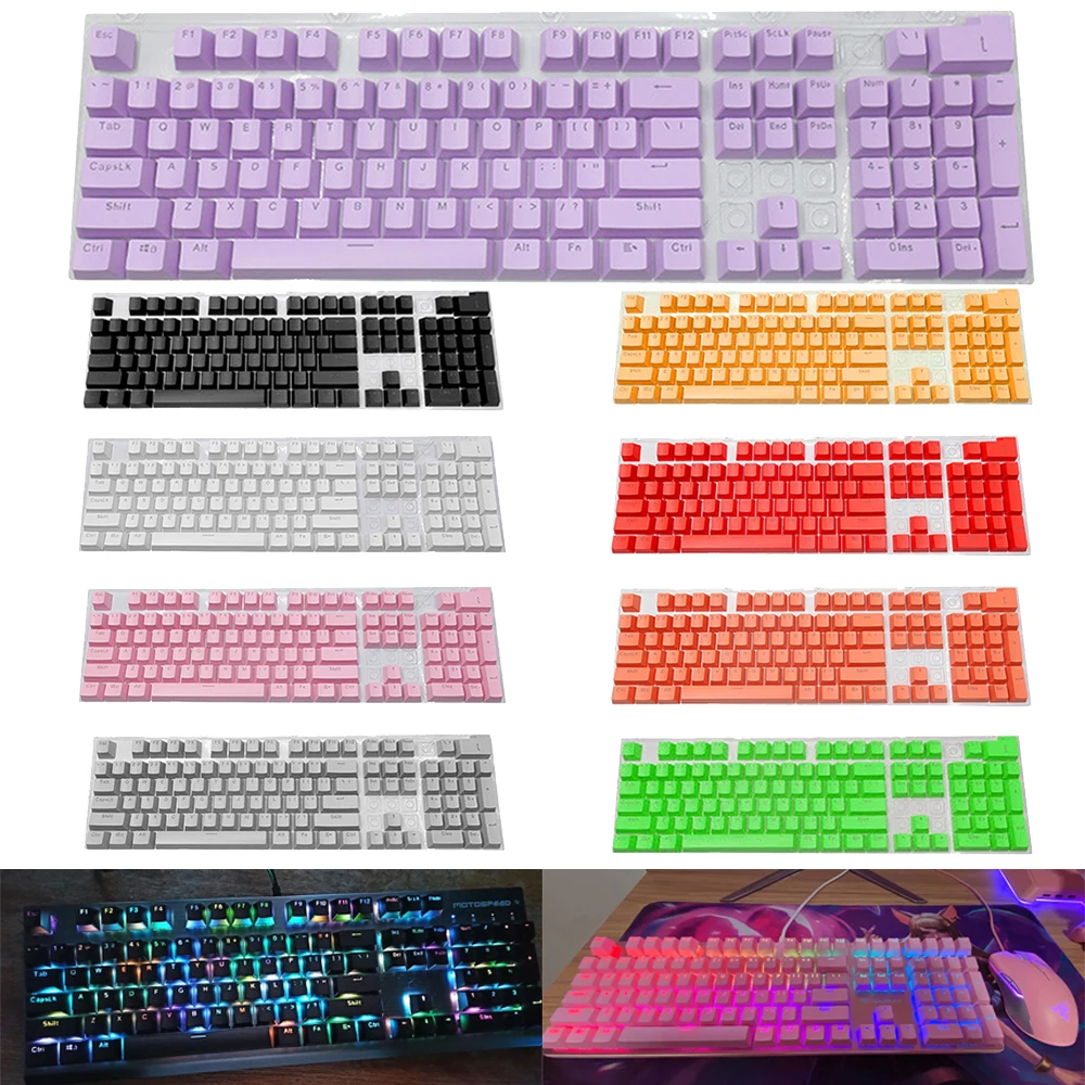 104 Pcs DIY Mechanical Keyboard Keycaps Set OEM Backlit Single Color ABS Key Cap for 61/87/104 Key Cherry MX Keycap Set