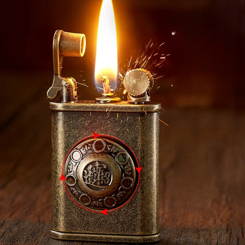 Retro Watch Kerosene Lighter Special-shaped Creative Play Antique Lighter Vintage Men\'s Gift