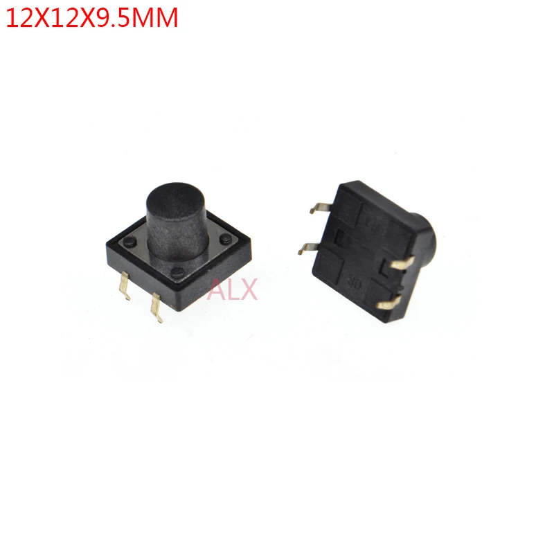 50pcs 12x12x9.5mm 4pin Dip Tact Push Button Switch Micro Key Power Tactile Switches 12x12x9.5 12*12*9.5mm Light Touch