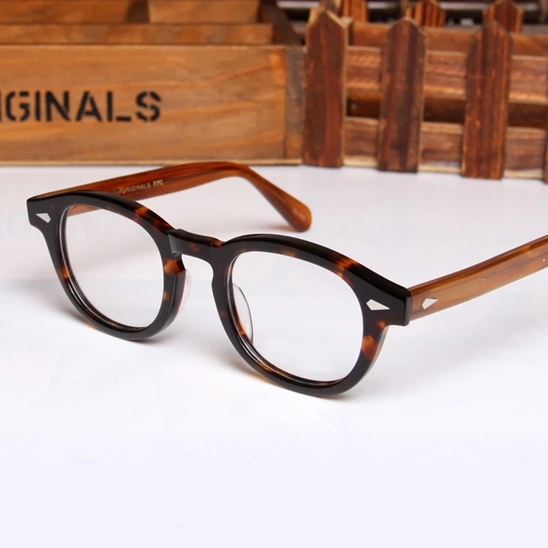 Johnny Depp Glasses Frame Men's Lemtosh Optical Glasses Computer Glasses Women's Luxury Brand Vintage Acetate Bicolor Stitching