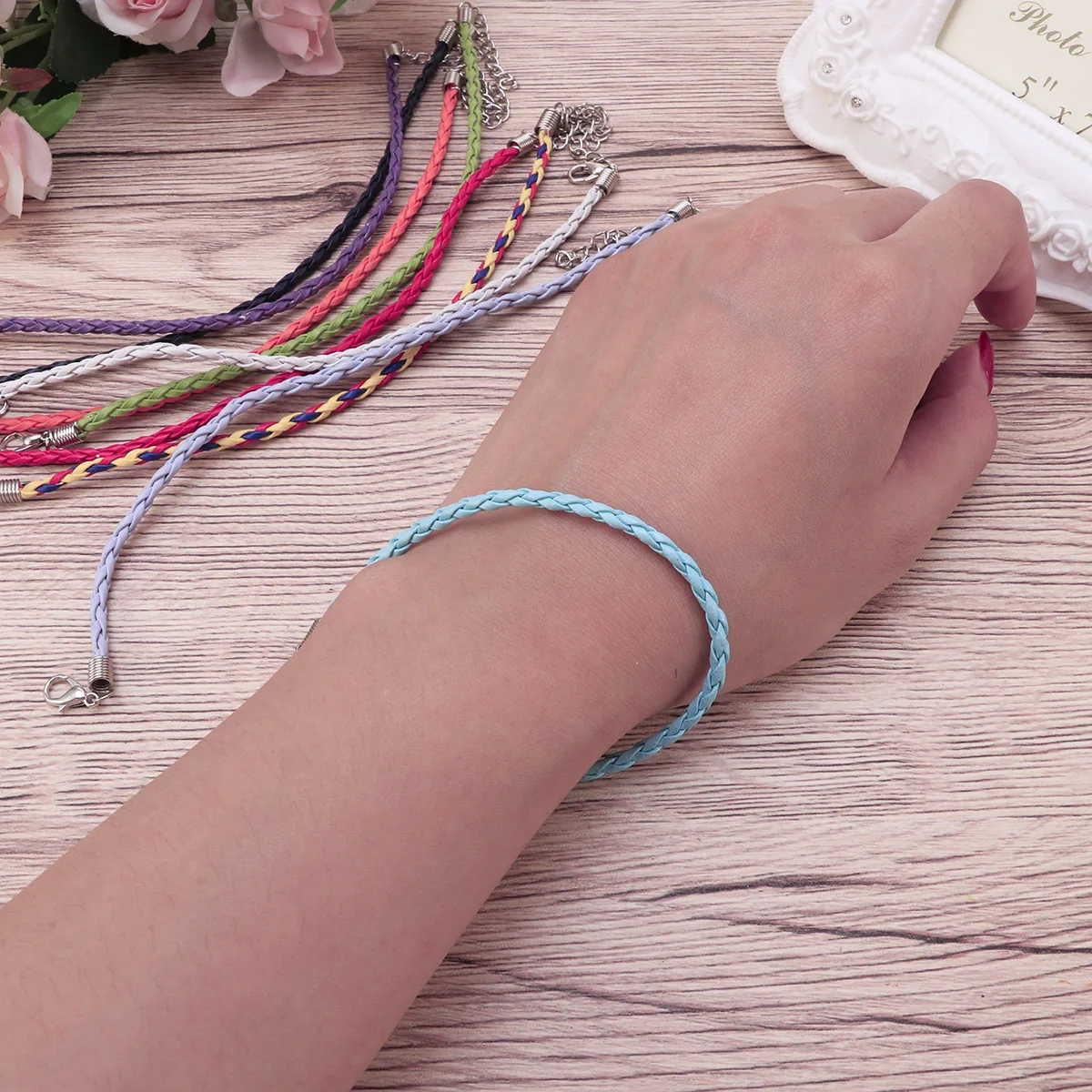 

50 Pcs Lobster Buckle Bracelet Plaited Cords Making Ropes Charms Aldult Bracelets Material DIY Handicrafts