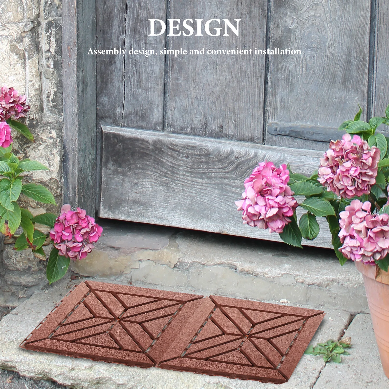 

Plastic Interlocking Deck Tile Outdoor Flooring Patio Floor Decking Tile Easy Install Waterproof Resistant for Garden Balcony