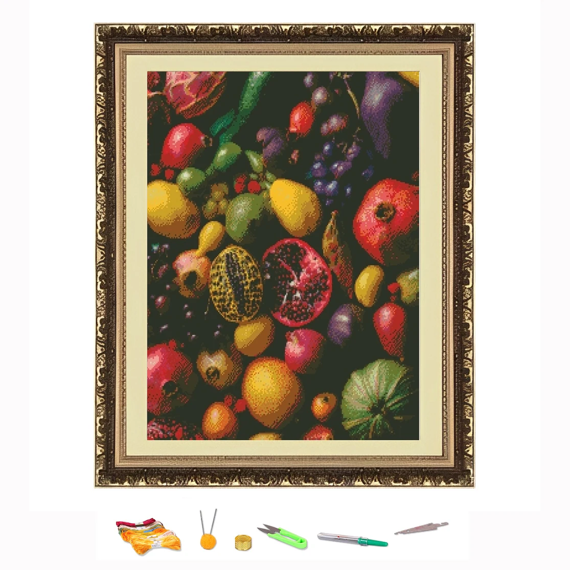 

Вышивка крестиком, фрукты разных цветов, нитки для рисования, набор для рукоделия «сделай сам», украшение, напечатанный на Canva 11CT