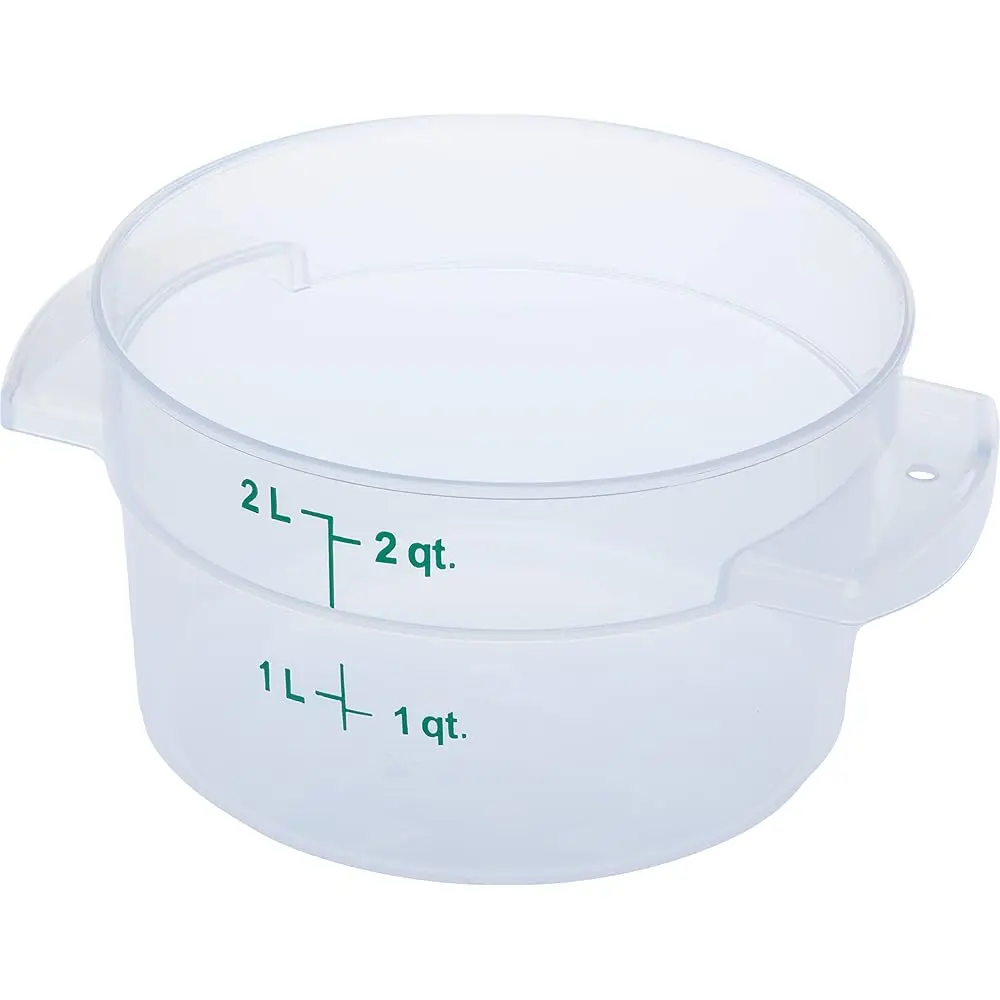 

Storplus Round Food Storage Container With Stackable Design For Catering, Buffets, Restaurants, Polypropylene (Pp), 2 Quart,