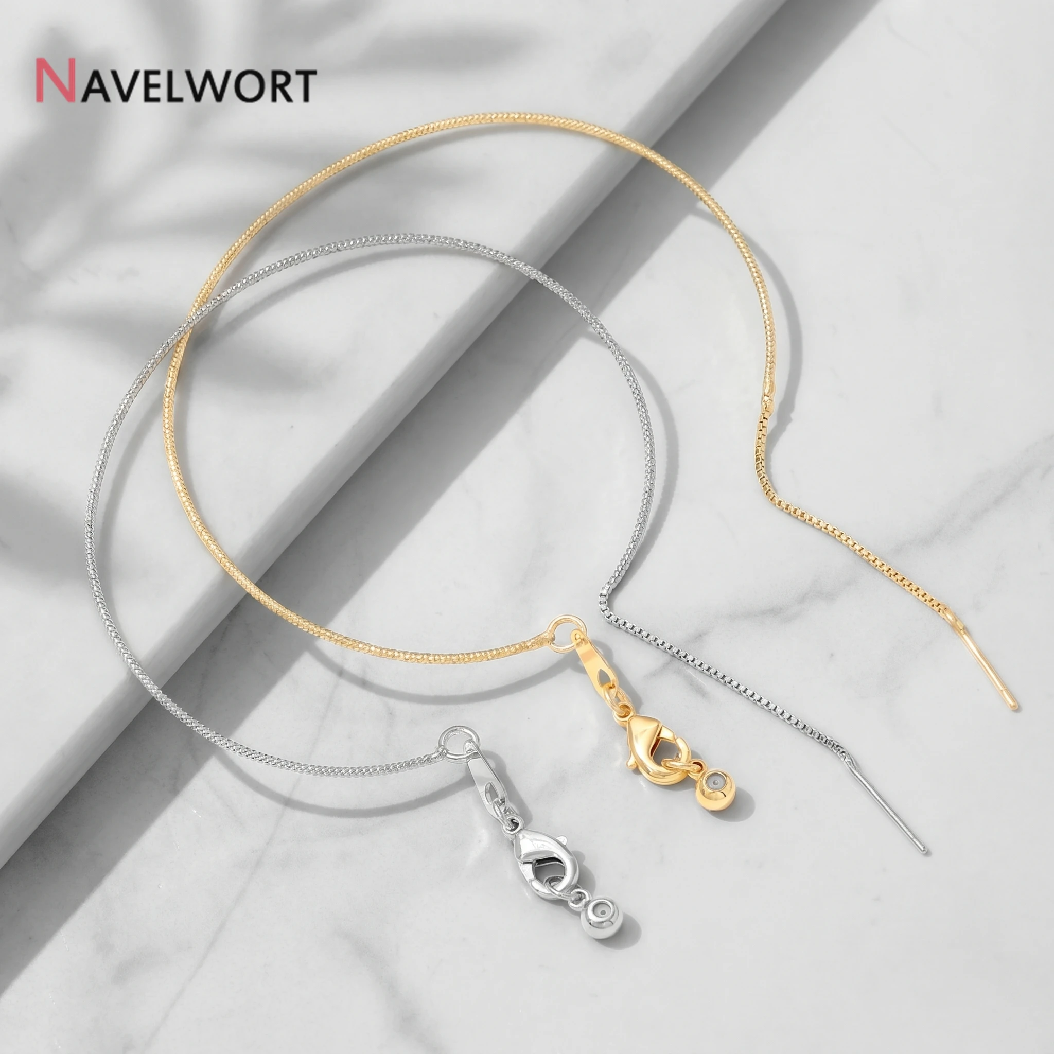 14K Gold Plated Brass Adjustable Bangle Bracelets Chain With Lobster Clasps,DIY Beading Bracelet Making Accessories