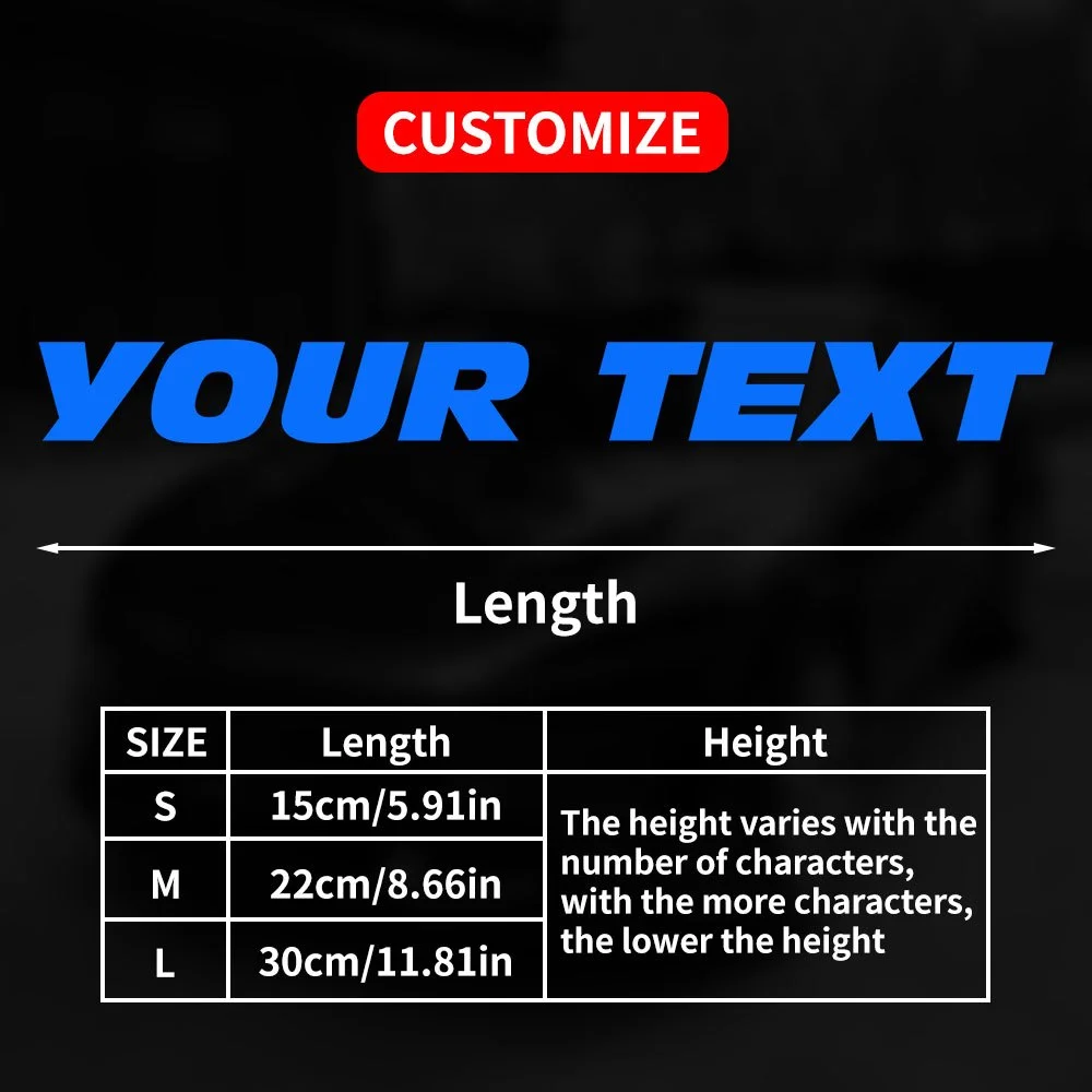 1PC Custom Motorfiets Stickers Waterdicht Vetgedrukte Letter Stijl DIY Brandstoftank Auto Raam Zijkant Carrosserie Scooter Helm Fiets Vinyl Decals