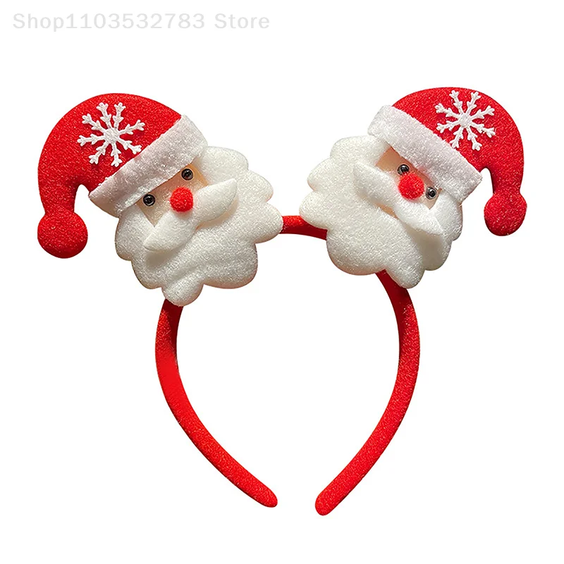 Christmas Headband Cartoon Santa Claus Snowman Elk Hair Band Happy New Year Merry Christmas Headwear