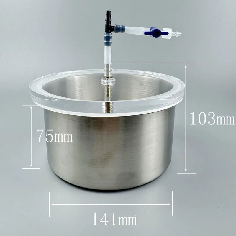 1.1L Vacuum Degassing Chamber 304 Stainless Steel Pot Transparent Acrylic Lid Sealed Container For Resin Epoxy Defoaming