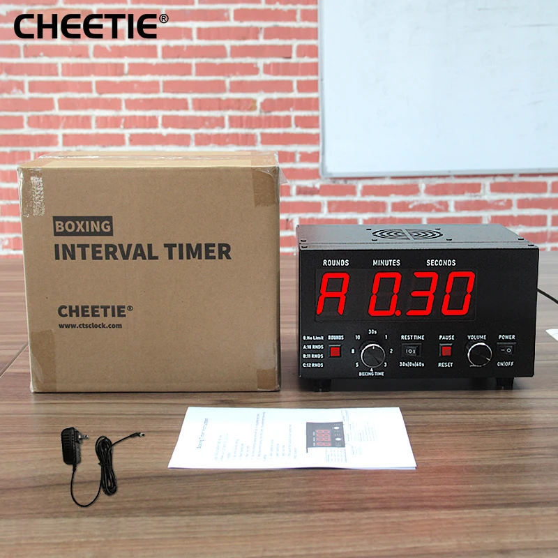 

CHEETIE CP040 Manufacturer Supply Classic Digital Round Boxing Clock Fitness Training LED Gym Boxing Timer