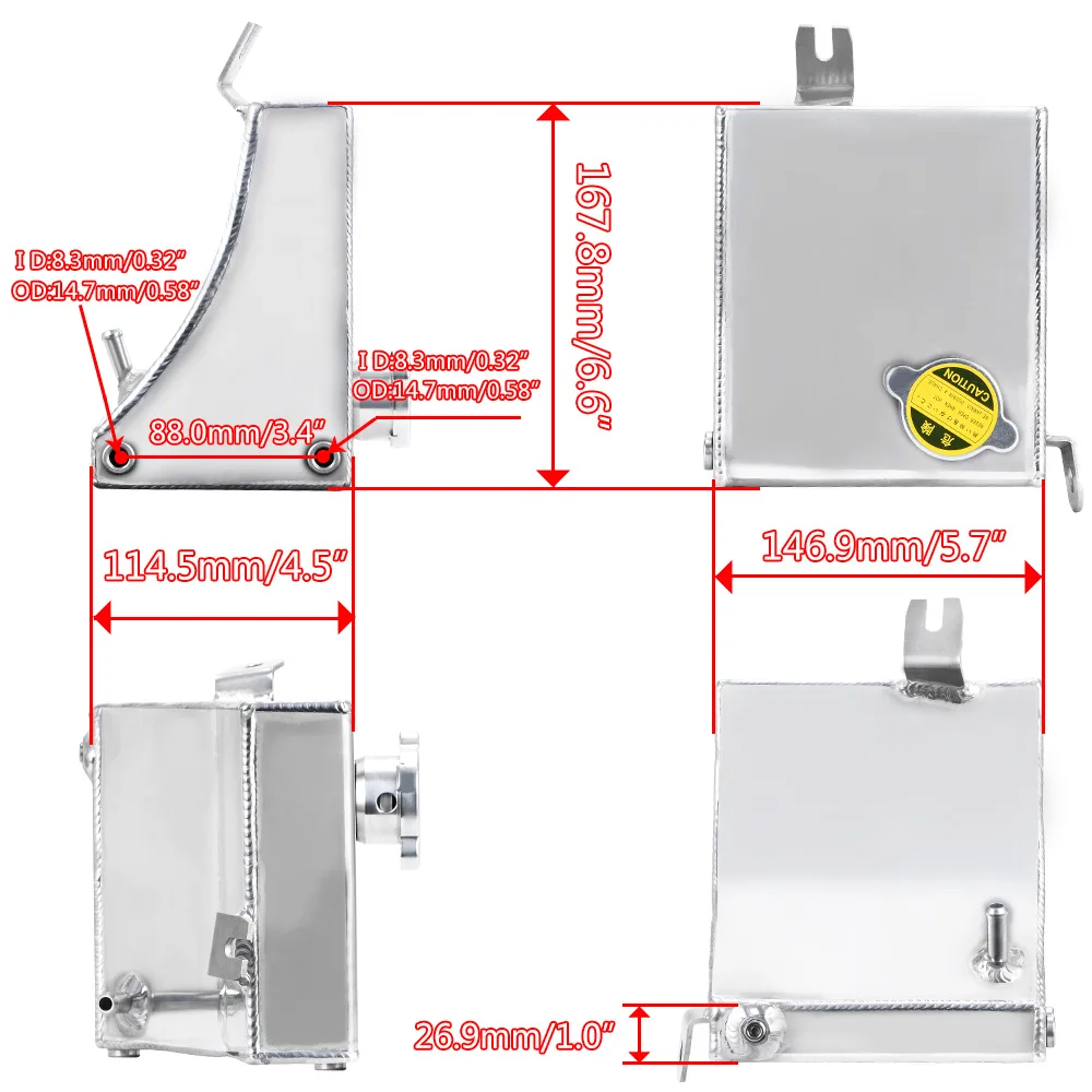 VR - 240SX S13 SR20DET KA24DE KA24E KA24 Aluminum Coolant Overflow Tank Reservoir Kit For Nissan (Fits: 240SX) VR-TK47
