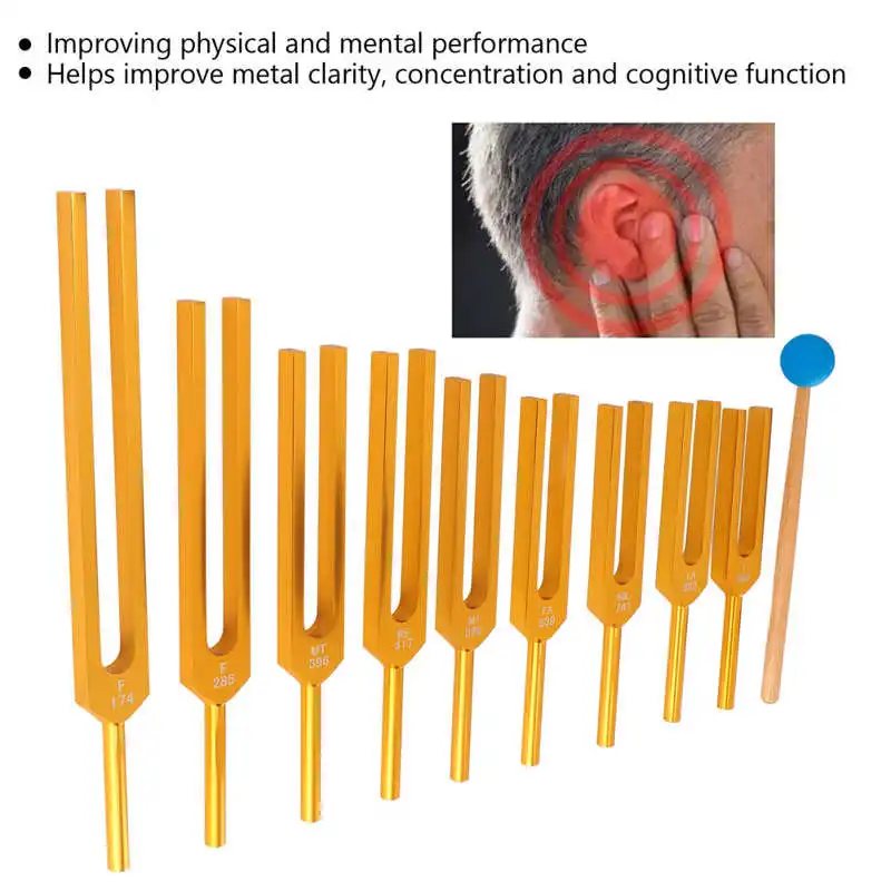 

Portable Tuning Fork Set -9 Tuning Fork For Healing Chakra Sound Therapy Clear Tone Improving Insomnia Spirit In Perfect Harmony