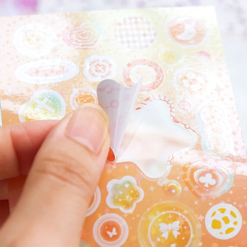 2 قطعة PET فقاعة دولفين ديكو ملصق DIY بها بنفسك مجلة مخطط نجوم ملصقات مصورة سكرابوكينغ القرطاسية قلوب ملصقات #2