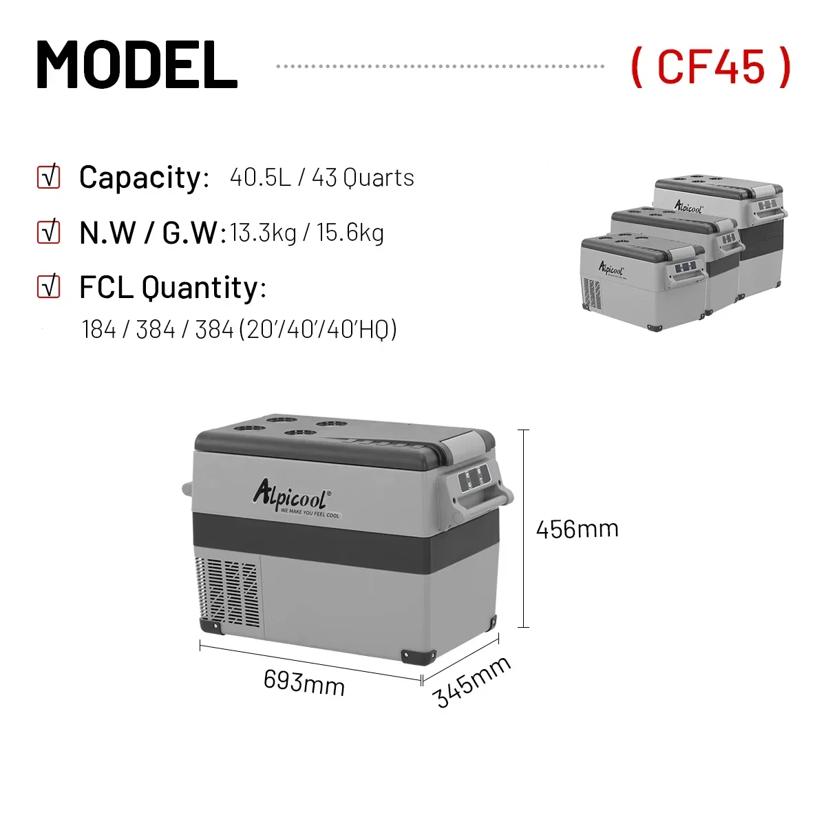 Portable Compressor Car Fridge 12v 24v DC Camping Electric Car Refrigerator