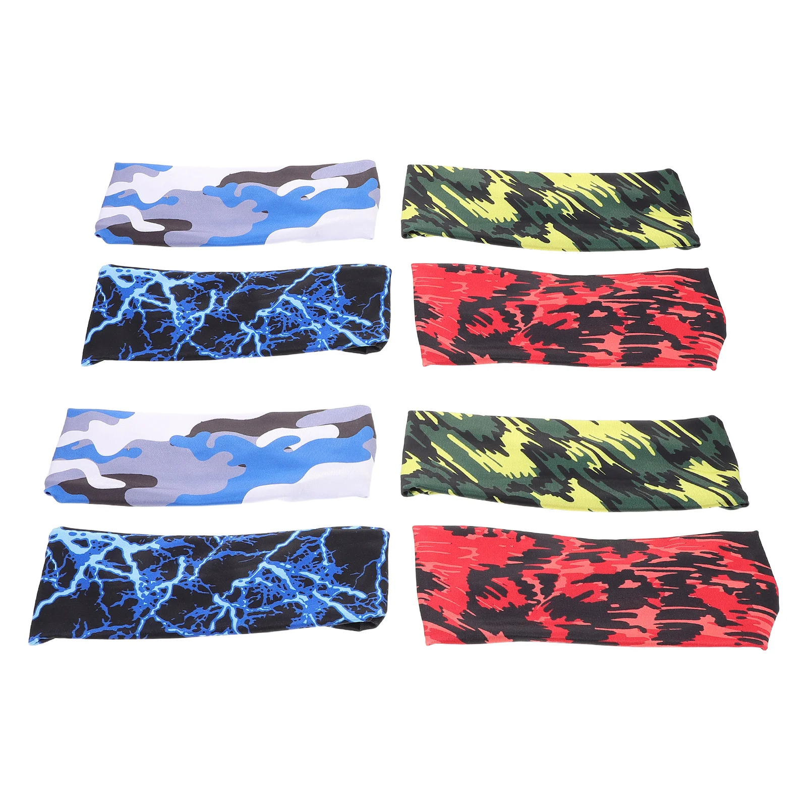 

8Pcs Sweat Headbands Athletic Comfortable Elastic Camouflage Sweatbands for Kids Boys Girls Sports Running Gym