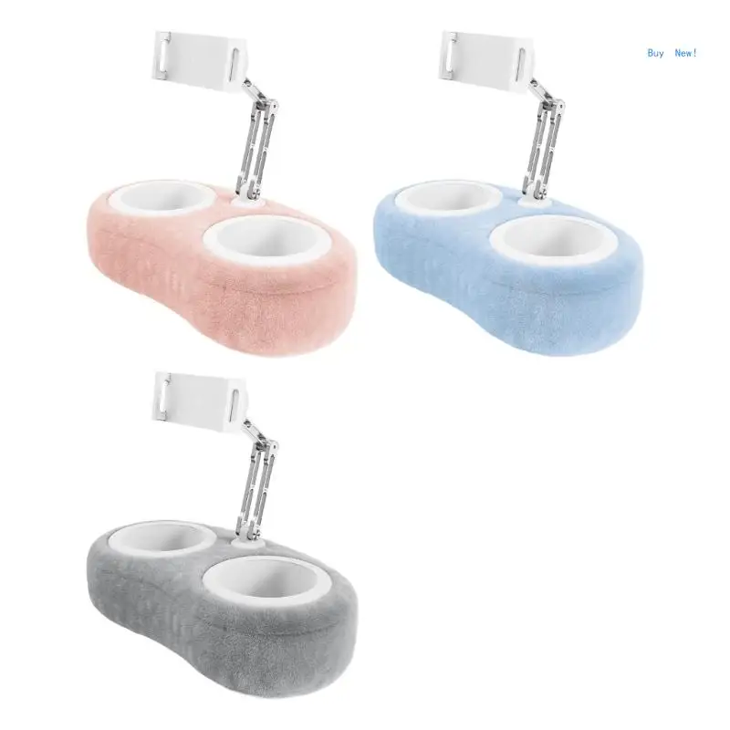 Fuzzy Phone Holder Tablet Cushion Holder Adjustable Phone Stand Flexible Tablet Stand Foldable Phone Holder Cute Plush