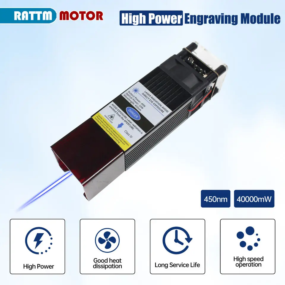 20W Engraver Module,450nm 3-pin 12V PWM/TTL Head 5000mw Output for 3018Pro 3020 4540 CNC Engraving Machine Wood,Paper,Acrylic