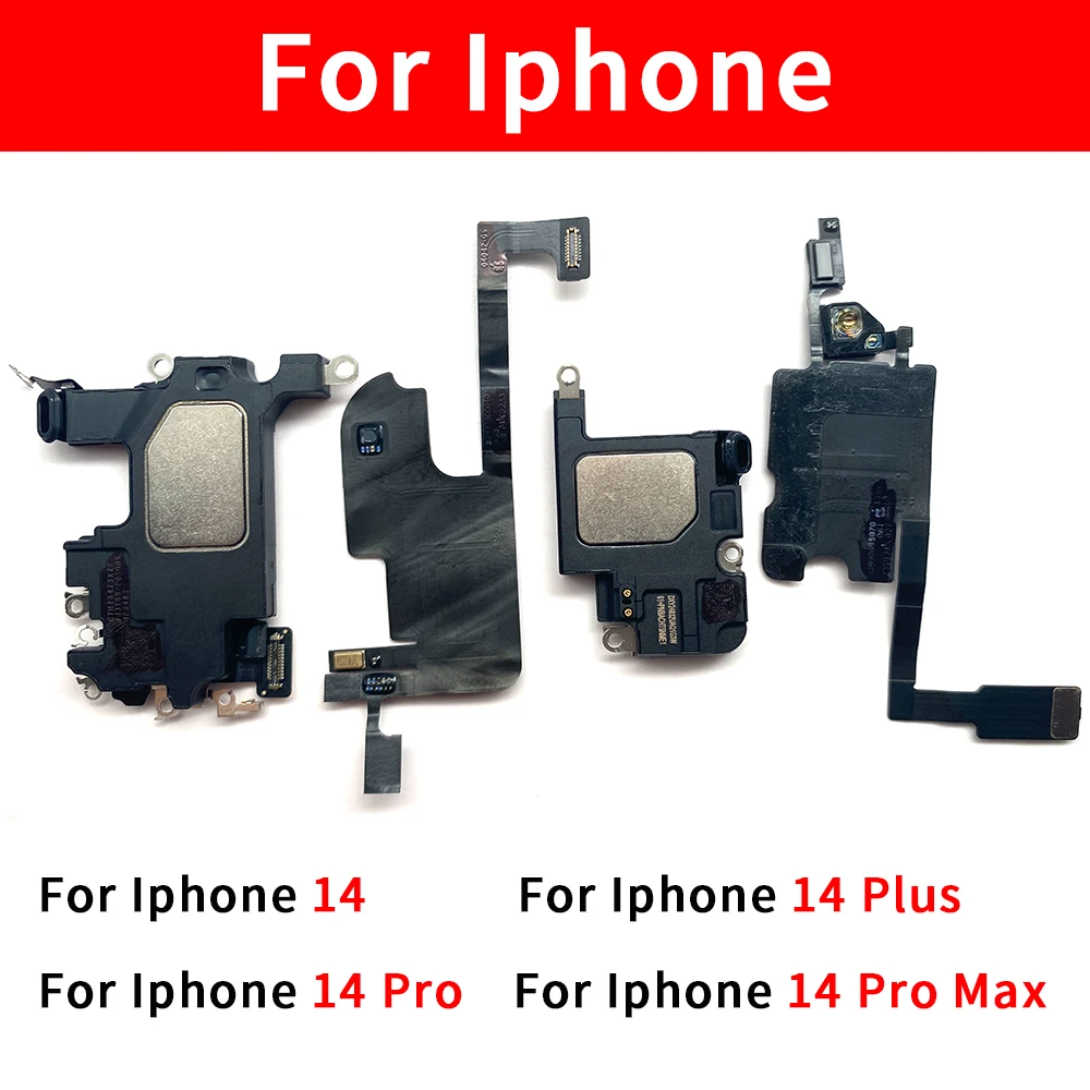 5Pcs，Top Front Earpiece Flex Cable For Iphone 14 Pro Max / 14 Plus Sensor Proximity Small Earphone Ear Speaker Headset Parts