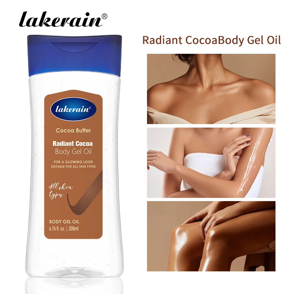 200ml Cocoa Body Oil Gel Moisturizing Hydration for Dry Skin Care Radiant Glowing Butter Treatment Nourishing Body Skin Care