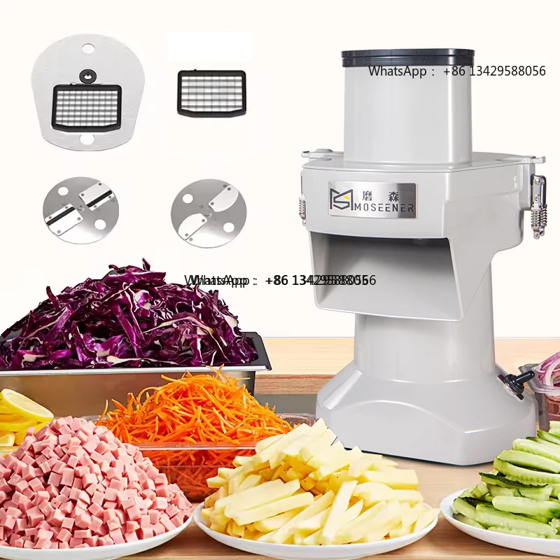 

Moseener Commercial Motorized Vegetable Fruit Chopper Dicer French Fry Cutter Aluminium Alloy Blades for Onion Potato Slicing